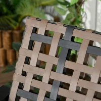 Outsunny Conjunto de Jardim de 4 Peças em Vime Sintético com 2 Poltronas 1 Sofá de 2 Lugares e 1 Mesa de Vidro Marrom e Preto(m-7)