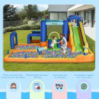 Outsunny Castelo Insuflável Infantil 7 em 1 com Escorrega Piscina Insuflador e Bolsa de Transporte 430x420x200 cm Multicolorido(m-5)