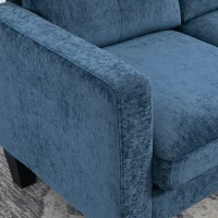 HOMCOM Sofá Chaise Longue Sofá em Forma de L Estofado em Poliéster Sofá de Canto Reversível 186x130x84 cm  Azul(m-8)