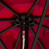 Outsunny 2.7M Patio Tilt Umbrella Sun Parasol Outdoor  Garden Sun Shade Aluminium Frame with Crank Wine Red(m-11)