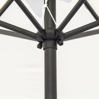 Outsunny 2.7M Patio Tilt Umbrella Sun Parasol Outdoor  Garden Sun Shade Aluminium Frame with Crank（Cream White）(m-12)
