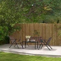 Outsunny Conjunto de Jardim de 4 Peças em Vime Sintético com 2 Poltronas 1 Sofá de 2 Lugares e 1 Mesa de Vidro Marrom e Preto(m-2)