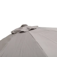 Outsunny 3m Cantilever Parasol, Rotates 360 Degrees, Hanging Parasol w/Hand Crank Aluminium Frame, Cross Base Included, Grey(m-8)