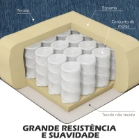 HOMCOM Sofá Chaise Longue Sofá em Forma de L Estofado em Poliéster Sofá de Canto Reversível 186x130x84 cm  Azul(m-5)