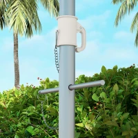 Outsunny Chapéu de Sol de Praia Ø178x205 cm com Inclinação de 45° e Altura Ajustável Abertura Manual Anti-UV Impermeável Multicolor(m-9)