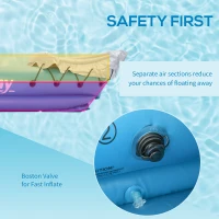 Outsunny Inflatable Kayak, Two-Person Inflatable Canoe Boat Set with Air Pump, Aluminium Oars, 318 x 80 x 50cm - Blue(m-4)