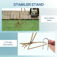 Outsunny Tuinbeeld Kraanvogels, 2-delige Set, roestvrij, weerbestendig, kleurvast, Staal, 26 x 15 x 74 cm, Blauw/Wit/Grijs(m-6)