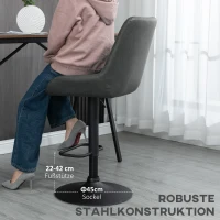 HOMCOM Verstelbare Barkruk Keukenkruk Designkruk, met voetensteun, 51 cm x 59 cm x 117 cm, Donkergrijs + Zwart(m-7)