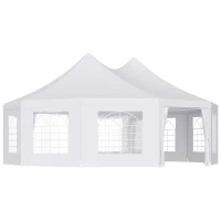 Outsunny 9x7m Waterproof Marquee Canopy-White(m-1)