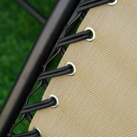 Outsunny 3pcs Folding Zero Gravity Chairs Sun Lounger Table Set w/ Cup Holders Reclining Garden Yard Pool, Beige(m-10)