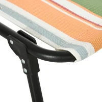Outsunny Folding Sun Lounger Beach Chaise Chair Garden Reclining Cot Camping Recliner with 4 Position Adjustable Multicolored(m-9)