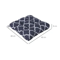 Outsunny 4-Piece Seat Cushion Pillows Replacement, Patio Chair Cushions Set with Ties for Indoor Outdoor, Blue(m-3)