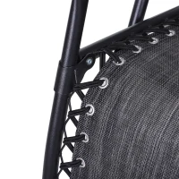 Outsunny 3pcs Folding Zero Gravity Chairs Sun Lounger Table Set w/ Cup Holders Reclining Garden Yard Pool, Light Grey(m-9)