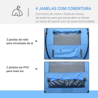 Outsunny Tenda de Campismo Pop-up para 2-3 Pessoas com Janelas Impermeável Anti-UV 263,5x220x123 cm Azul(m-6)