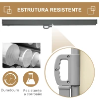 Outsunny Toldo Lateral Retrátil para Terraço Pátio ou Jardim Toldo de Privacidade para Exterior Dobrável 300x180cm Creme(m-5)