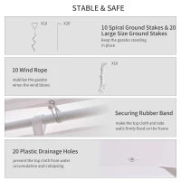 Outsunny 9x7m Waterproof Marquee Canopy-White(m-5)