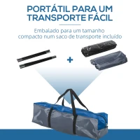 Outsunny Tenda de Campismo para 2-3 Pessoas Tenda de Campismo com Janelas 2 Bolsos e Bolsa de Transporte 300x250x130 cm Cinza e Azul(m-6)