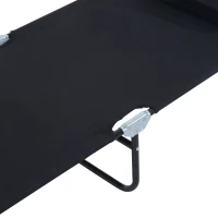 Outsunny Adjustable Sun Lounger W/Pillow-Black(m-11)