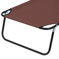Outsunny Outdoor Foldable Sun Lounger, 4 Level Adjustable Backrest Reclining Sun Lounger Chair with Pillow and Reading Hole, Brown(m-11)