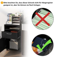 HOMCOM Rolcontainer met lade, 1 vak, 1 plank, 1 lade, 40 cm x 3 cm x 60 cm, Zwart(m-7)