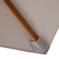 Outsunny 2.5m Wood Garden Parasol Sun Shade Patio Outdoor Wooden Umbrella Canopy Grey(m-8)
