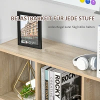 HOMCOM Boekenkast Plank Staande Plank, 8 Planken, 97,5 x 30 x 100 cm, Eikenoptiek(m-6)