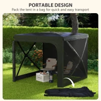 Outsunny Cort Copertina Pliabil de 2 x 2,5 m, Cort de Camping(m-7)