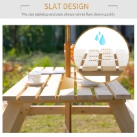 Outsunny 4-Seater Wooden Picnic Bench Set-Fir Wood(m-7)
