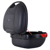 HOMCOM Bauletto Moto Universale 30L + Chiavi e Accessori, 45x39x28cm, Nero e Rosso(m-10)