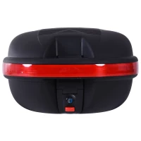 HOMCOM Bauletto Moto Universale 30L + Chiavi e Accessori, 45x39x28cm, Nero e Rosso(m-5)