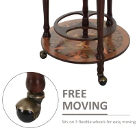 HOMCOM Globe Drinks Cabinet, Wine Trolley-Dark Yellow/Brown(m-5)