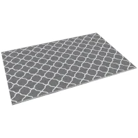 Outsunny Covor pentru Exterior 182x274 cm Reversibil, Covor Pliabil din Polipropilen 310 g/m² Gri si Alb(m-10)