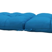 Outsunny 2-Piece Seat Cushion Replacement with Backrest, Garden Patio Chair Cushions Set with Ties, Blue(m-9)