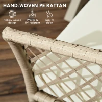 Outsunny Set de Luat Masa in Aer Liber din 5 din Ratan din PE(m-4)