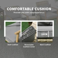 Outsunny 3 Piese de Mobilier de Terasa din Rachita, cu Perne Moi(m-5)