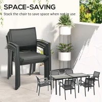 Outsunny Set de Luat Masa din 7 Piese pentru Gradina(m-4)
