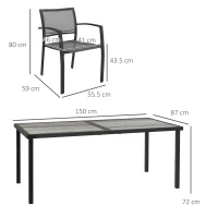 Outsunny Set de Luat Masa din 7 Piese pentru Gradina(m-3)