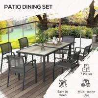 Outsunny Set de Luat Masa din 7 Piese pentru Gradina(m-6)