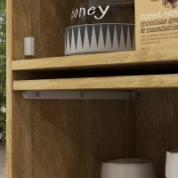 HOMCOM Dulap de Bucatarie Boho, Dulap de Depozitare de Bucatarie din Ratan cu 4 Usi Rabatabile, Natur(m-8)