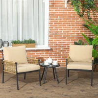 Outsunny Set de Mobilier de Terasa cu 3 Piese, Set de Mobilier(m-2)