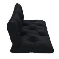 Outsunny Set de 2 Perne pentru Sezut si Spatar pentru Exterior pentru Paleti, Perne de Sezut Hidrofobe, Negru(m-6)