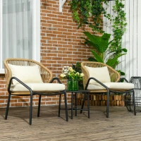 Outsunny Set pentru Bistro din 3 Piese pentru Terasa cu Scaun(m-2)