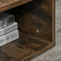 HOMCOM Tavolino da Salotto in Stile Industriale con 3 Scomparti a Forma di S, 48x48x48cm, Color Legno(m-12)