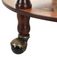 HOMCOM Globe Drinks Cabinet, Wine Trolley-Dark Yellow/Brown(m-8)