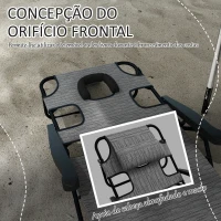 Outsunny Espreguiçadeira Dobrável de Jardim com Encosto Ajustável em 4 Níveis Orifício de Leitura e Almofada 194x72x31 cm Cinza(m-4)