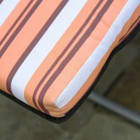 Outsunny Set of 2 Garden Sun Lounger Outdoor Reclining Seat Cushioned Seat Foldable Adjustable Recliner, Orange and White(m-9)