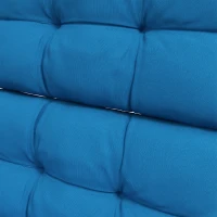 Outsunny 2-Piece Seat Cushion Replacement with Backrest, Garden Patio Chair Cushions Set with Ties, Blue(m-8)