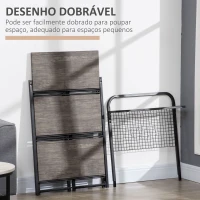 HOMCOM Estante Dobrável com 4 Níveis Estante de Estilo Industrial de Armazenamento com 5 Ganchos e Anti-Rolamento para Sala de Estar Escritório Dormitório 60x30x150cm Preto(m-5)