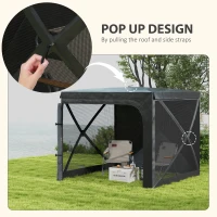 Outsunny Cort Copertina Pliabil de 2 x 2,5 m, Cort de Camping(m-4)