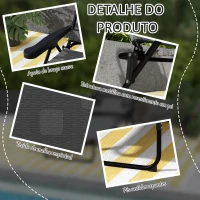Outsunny Espreguiçadeira Dobrável de Jardim com Encosto Ajustável em 4 Níveis Orifício de Leitura e Almofada 194x72x31 cm Cinza(m-7)
